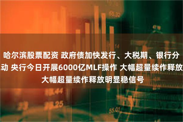 哈尔滨股票配资 政府债加快发行、大税期、银行分红等多重扰动 央行今日开展6000亿MLF操作 大幅超量续作释放明显稳信号
