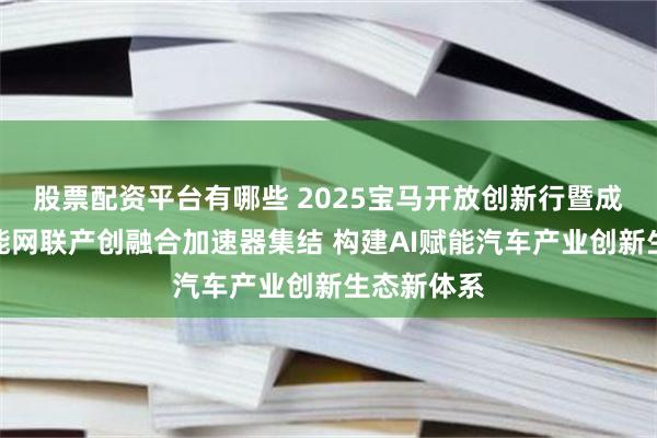 股票配资平台有哪些 2025宝马开放创新行暨成都高新智能网联产创融合加速器集结 构建AI赋能汽车产业创新生态新体系