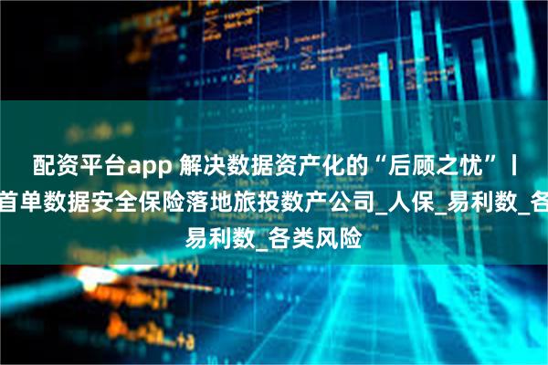 配资平台app 解决数据资产化的“后顾之忧”丨四川省首单数据安全保险落地旅投数产公司_人保_易利数_各类风险