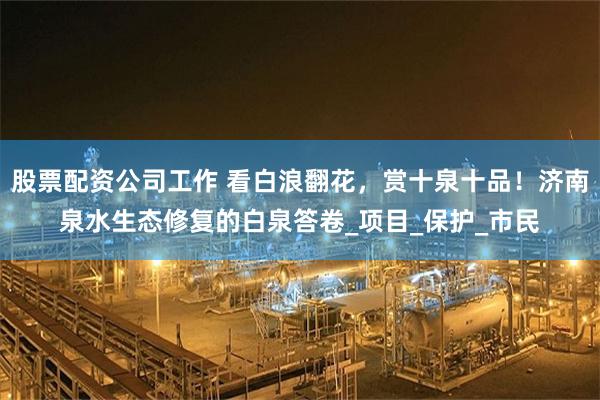 股票配资公司工作 看白浪翻花，赏十泉十品！济南泉水生态修复的白泉答卷_项目_保护_市民