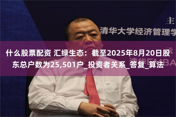 什么股票配资 汇绿生态：截至2025年8月20日股东总户数为25,501户_投资者关系_答复_算法